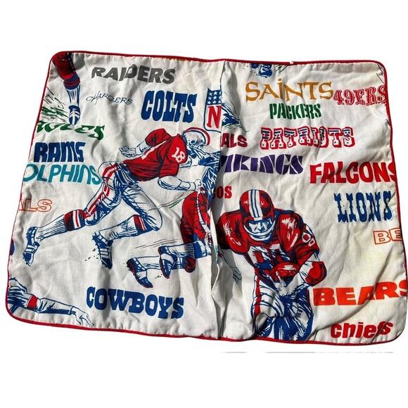 Vintage Sears 70s NFL Team Football Logos Pillow Sham | Standard - Picture 7 of 11